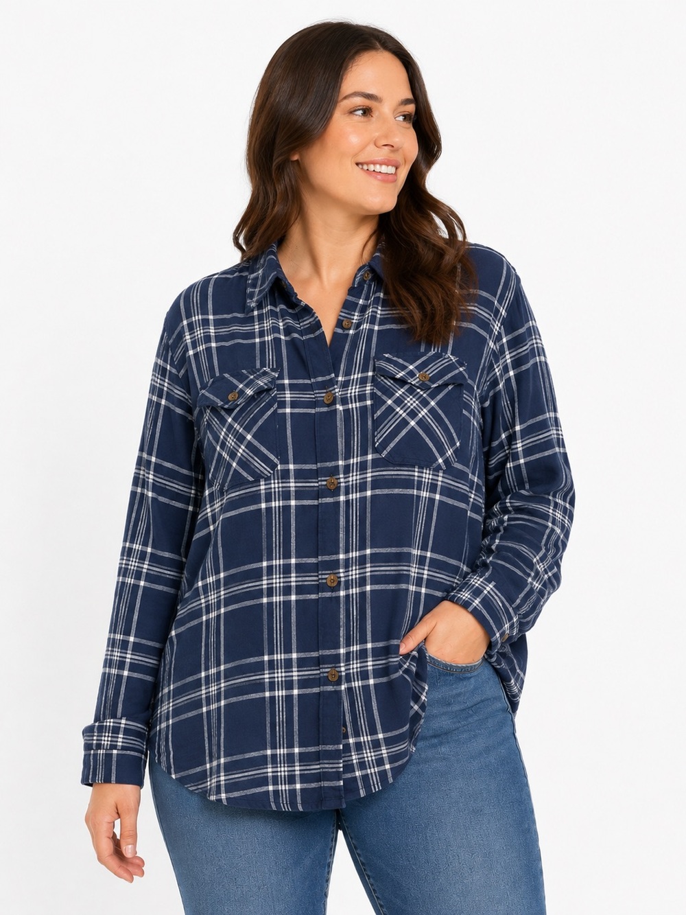Frank and Oak women's button down flannel shirt 100% organic cotton Size XL